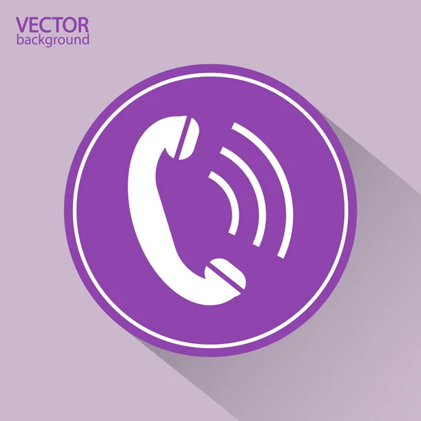 Telefoon, platte pictogram — Stockvector