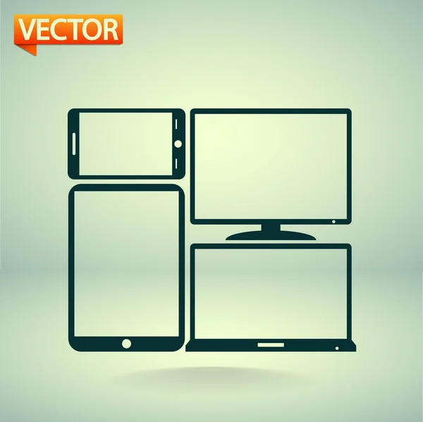 Set of electronic devices icon — Stock Vector