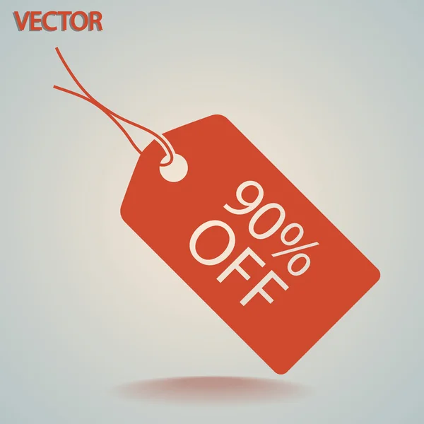 90 percent's tag icon — Stock Vector