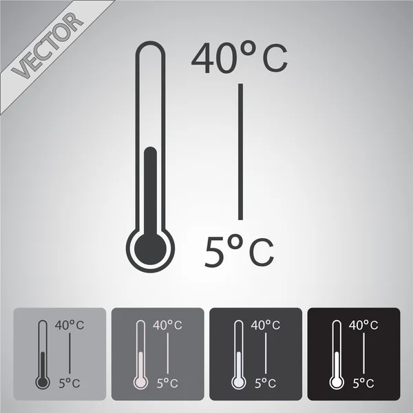 Set icona termometro — Vettoriale Stock