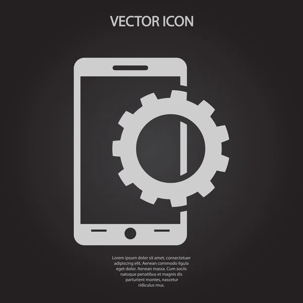 Configuración de parámetros, icono del smartphone móvil — Vector de stock