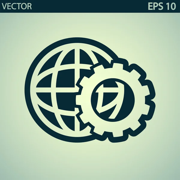 Impostazione parametri, globo Icona — Vettoriale Stock