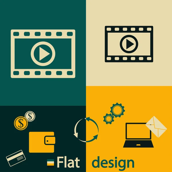 Diseño de iconos de vídeo — Archivo Imágenes Vectoriales