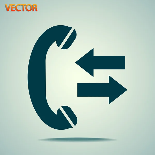 Inkommande och utgående samtal underteckna ikonen — Stock vektor