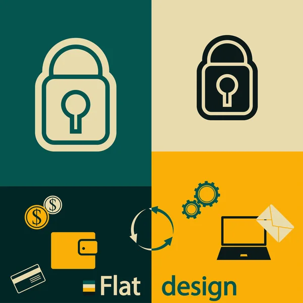 Icono de bloqueo. Estilo de diseño plano — Archivo Imágenes Vectoriales