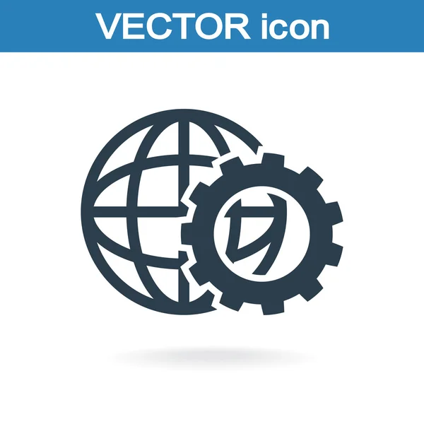 Parâmetros de configuração, ícone globo . — Vetor de Stock