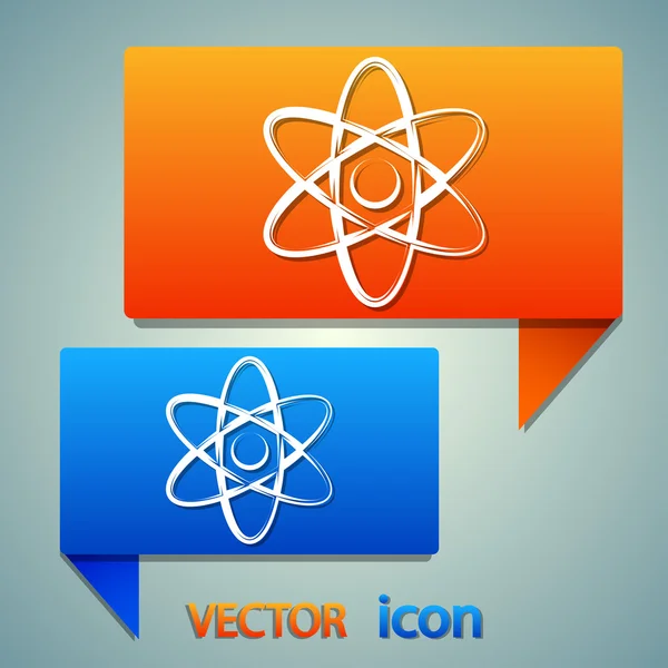 Atom icon. flat design — Stock Vector