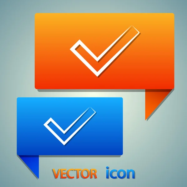 Confirma el icono. Estilo de diseño plano — Vector de stock