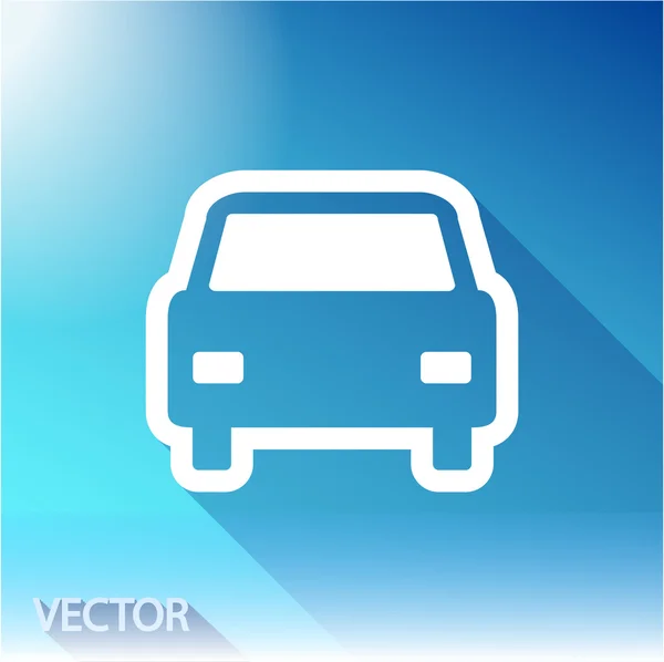 Car icon on sky background — Stock Vector