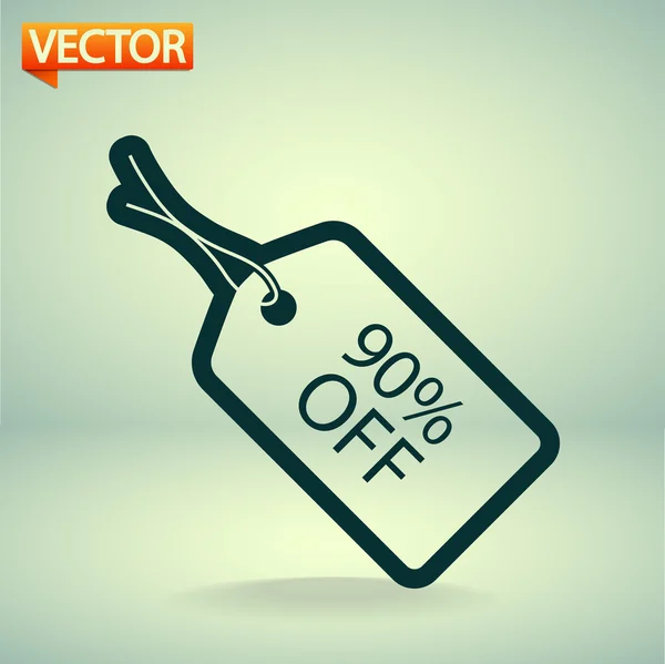 90 percent's tag icon — Stock Vector