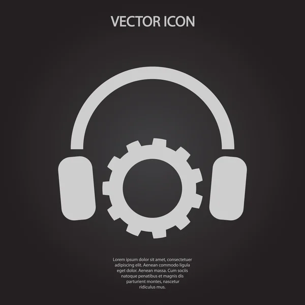 Configuración de parámetros y auriculares icono — Vector de stock