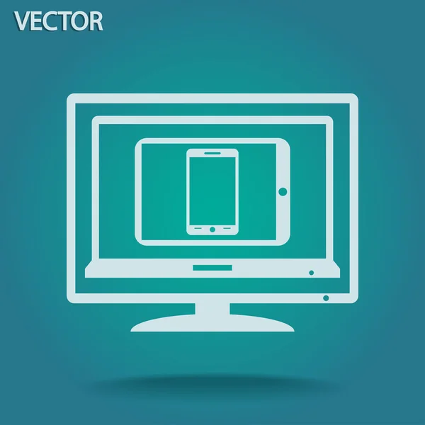 Conjunto de dispositivos eletrônicos ícone — Vetor de Stock