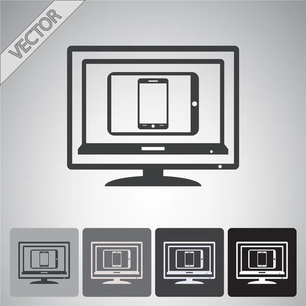 Conjunto de dispositivos eletrônicos ícone — Vetor de Stock