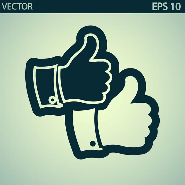 Pulgar hacia arriba icono — Vector de stock