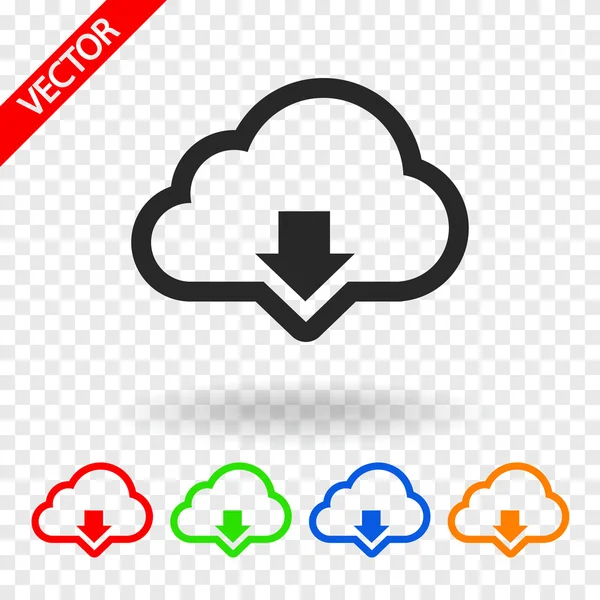 Cloud computing download icon — Stock Vector