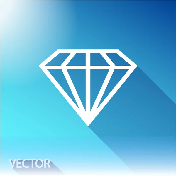 Icono plano de diamante — Vector de stock