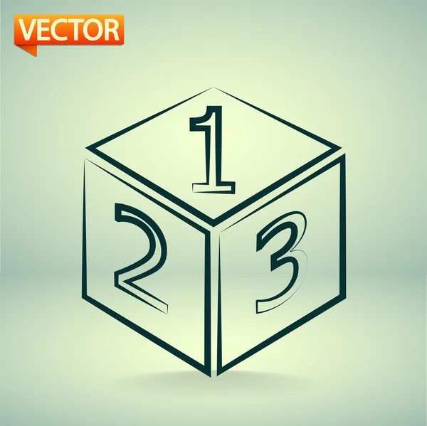 3D küp logo tasarım simgesi — Stok Vektör