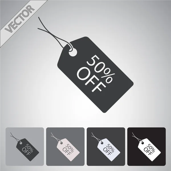 50% tag icon — Vector de stoc