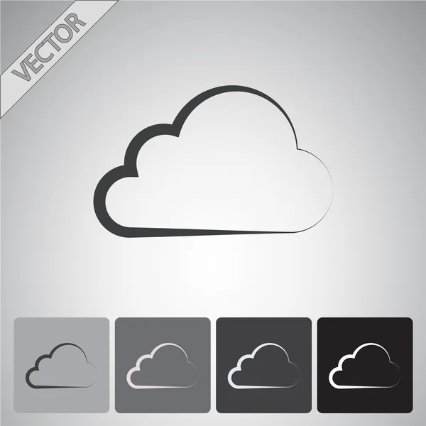 Icône Cloud Style design plat — Image vectorielle