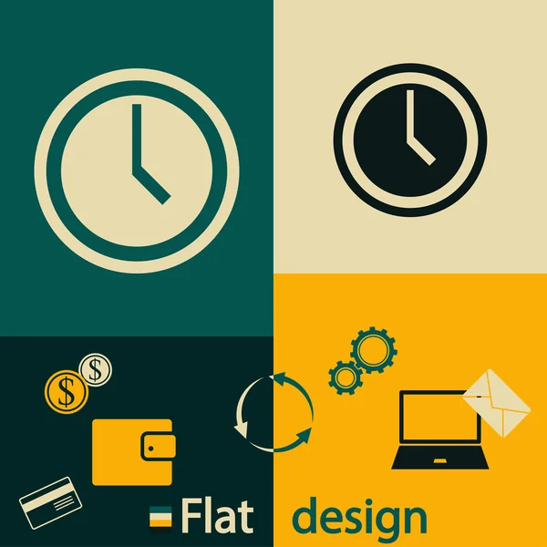 Reloj icono de diseño — Archivo Imágenes Vectoriales