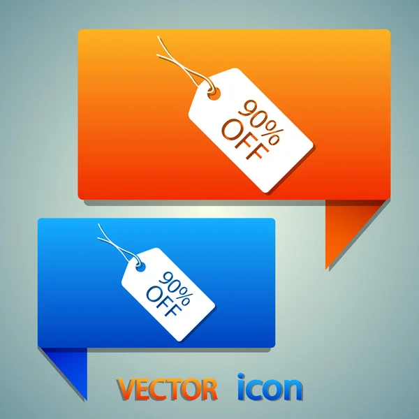 90 por ciento etiqueta icono — Vector de stock