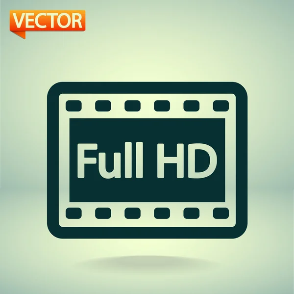 Full HD icono de vídeo — Vector de stock