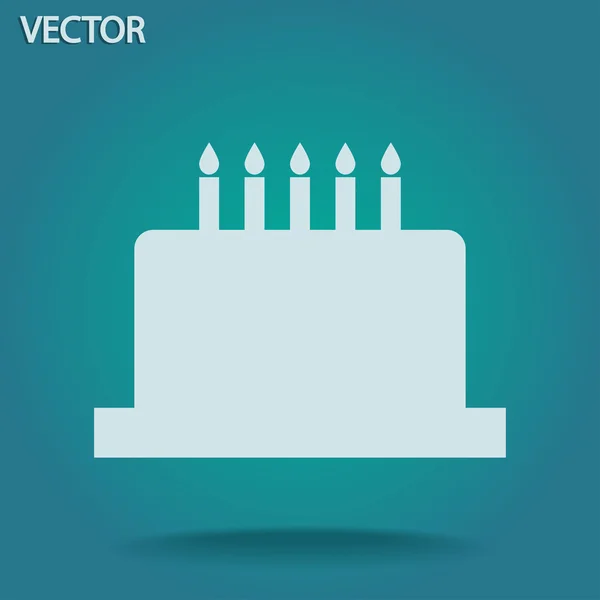 Verjaardag cake pictogram — Stockvector