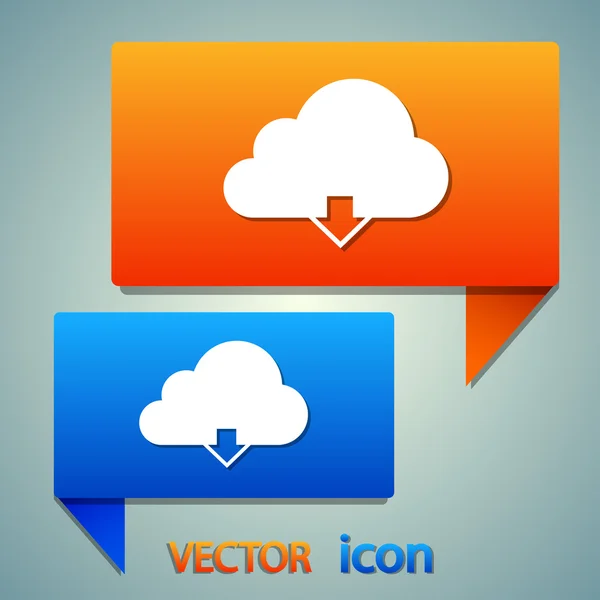 Cloud computing download pictogram — Stockvector