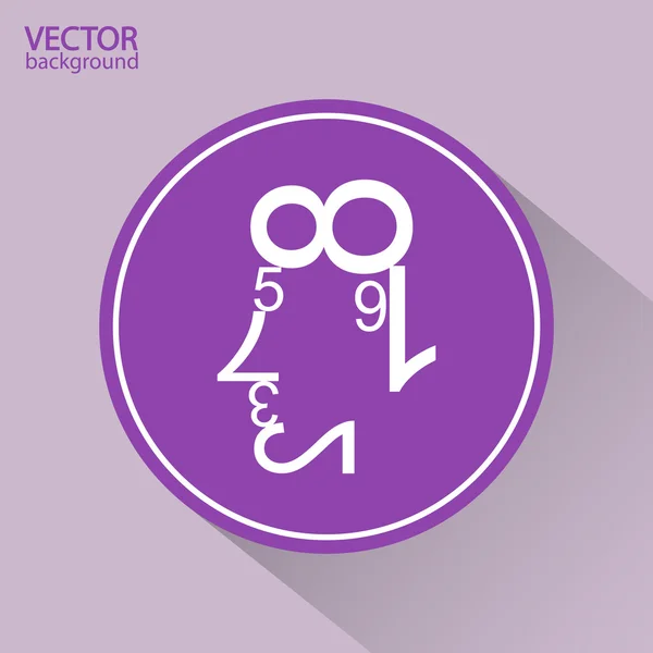 Human face of the data figures. human face numbers. mathematical abstraction icon — Stock Vector