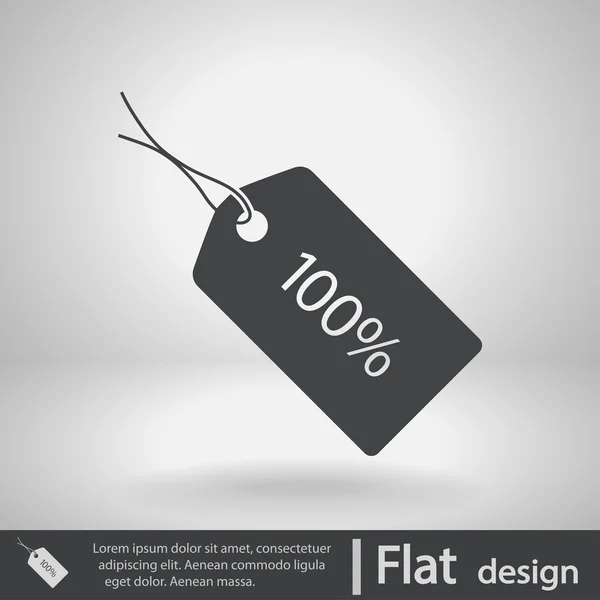 100 por ciento icono de etiqueta — Vector de stock