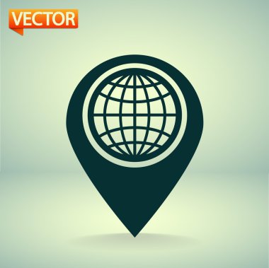 harita işaretçisi düz simgesi