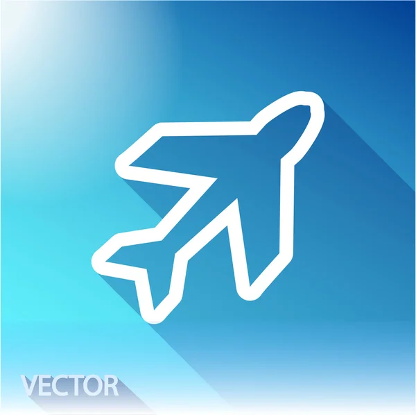 Airplane icon on sky background — Stock Vector