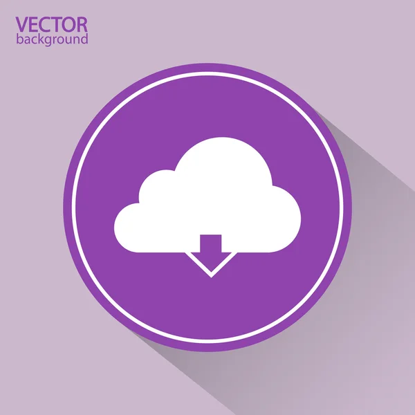 Cloud computing scaricare icona — Vettoriale Stock