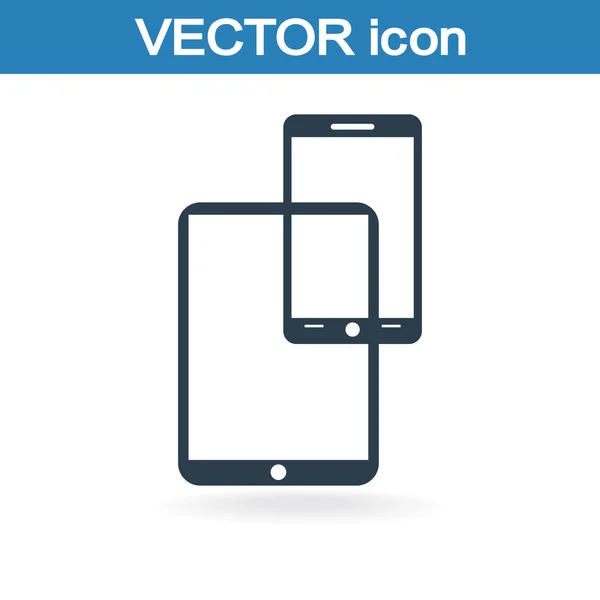 Moderno tablet PC digitale con icona dello smartphone mobile — Vettoriale Stock