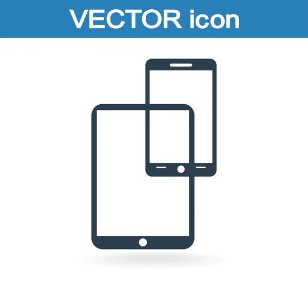 Moderne digitale tablet pc met mobiele smartphone pictogram — Stockvector