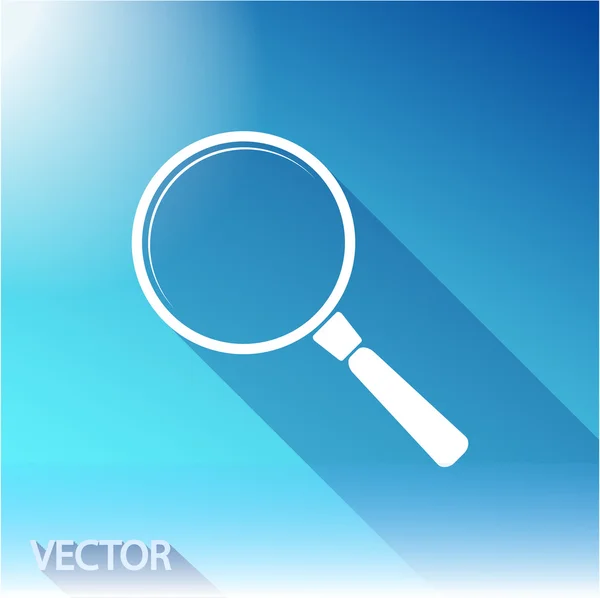 Search icon on sky background — Stock Vector