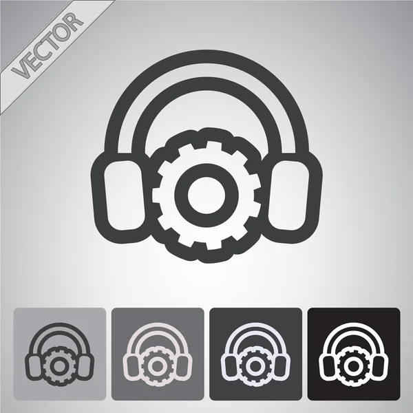 Zařízení s sluchátka icon set — Stockový vektor