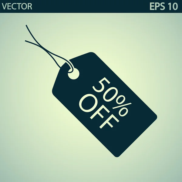 50 procent korting labelpictogram — Stockvector