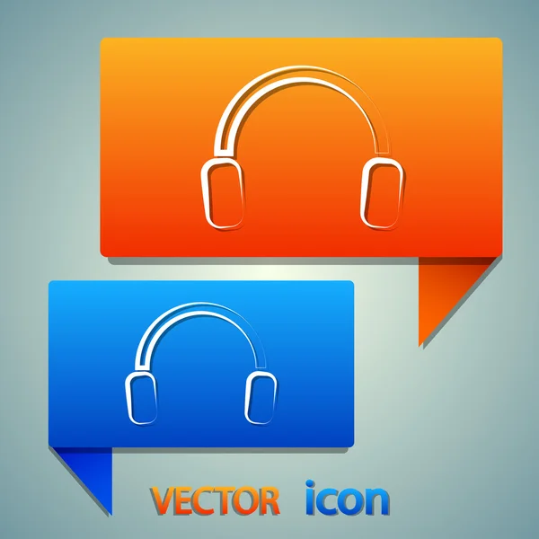 Auriculares icono conjunto — Vector de stock