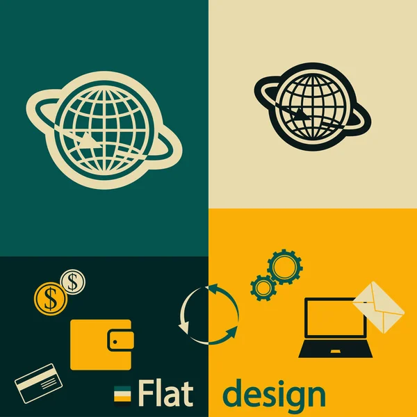 Globe icon. Flat design style — Stock Vector