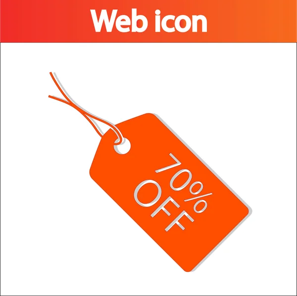 70 por ciento del icono de la etiqueta OFF — Vector de stock