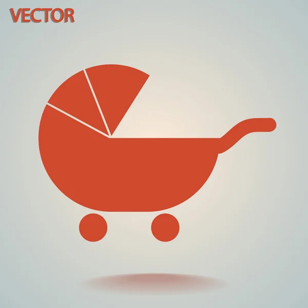 Carruagem de bebê ícone silhueta — Vetor de Stock