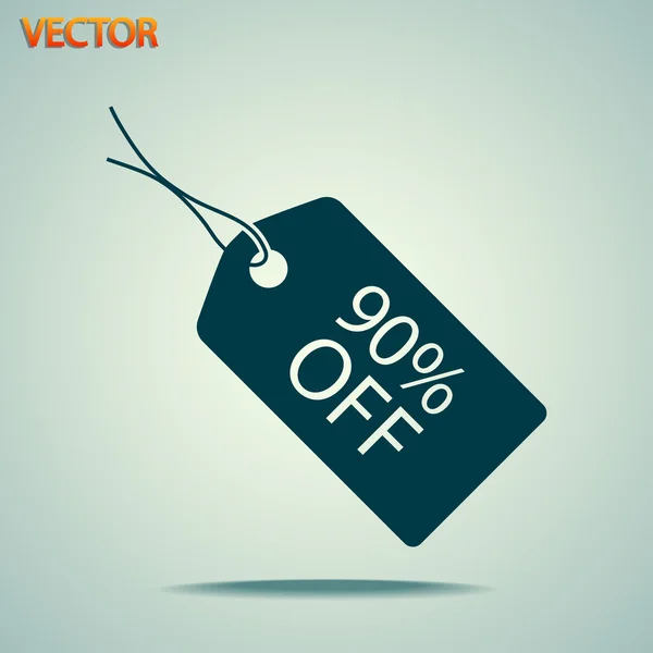 90 percent's tag icon — Stock Vector