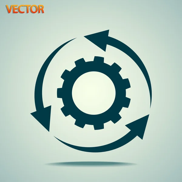 Configuración de parámetros, icono de flechas circulares — Vector de stock