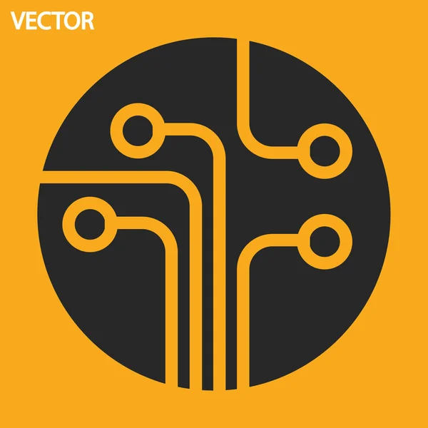 Placa de circuito, ícone de tecnologia —  Vetores de Stock