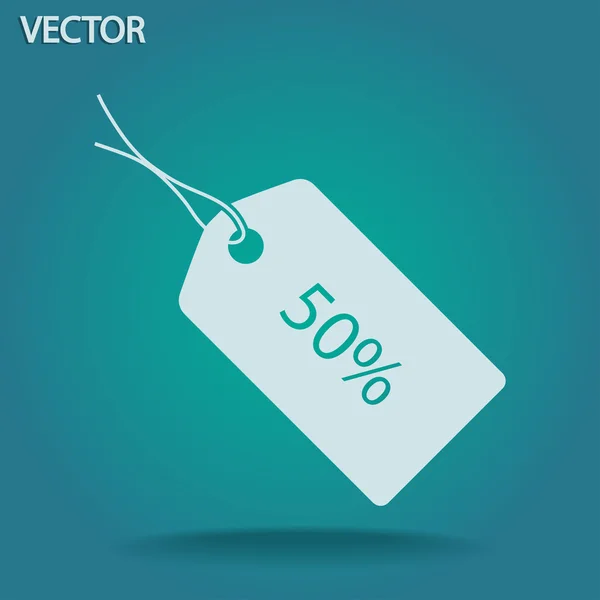 50 por ciento icono de etiqueta — Vector de stock