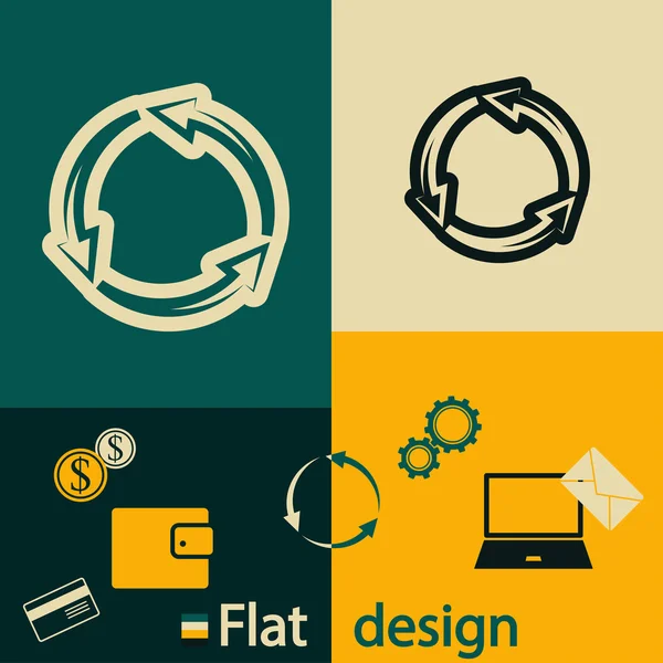 Flecha circular icono — Archivo Imágenes Vectoriales