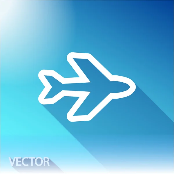 Airplane icon on sky background — Stock Vector