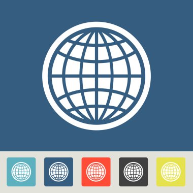 Küre simgesi. Düz tasarım stili