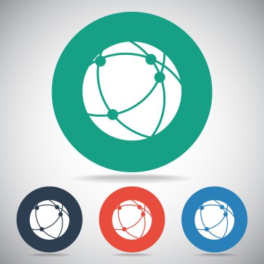 Küresel teknoloji ya da sosyal ağ simgesini